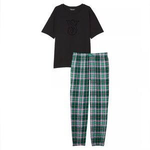 Victoria’s Secret Flannel Jogger Tee-Jama Set, Women’s Large, Great Condition!
